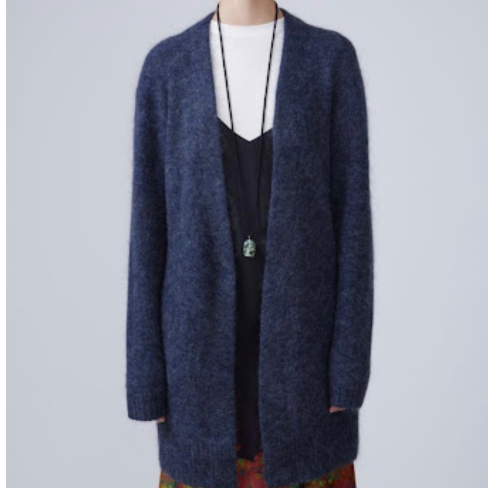 Acne Studios Raya Short Mohair Sweater Smoky Blue